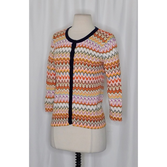 Anthropologie TABITHA Highlighted Frequencies Geometric Cardigan Sweater Medium - Picture 5 of 12